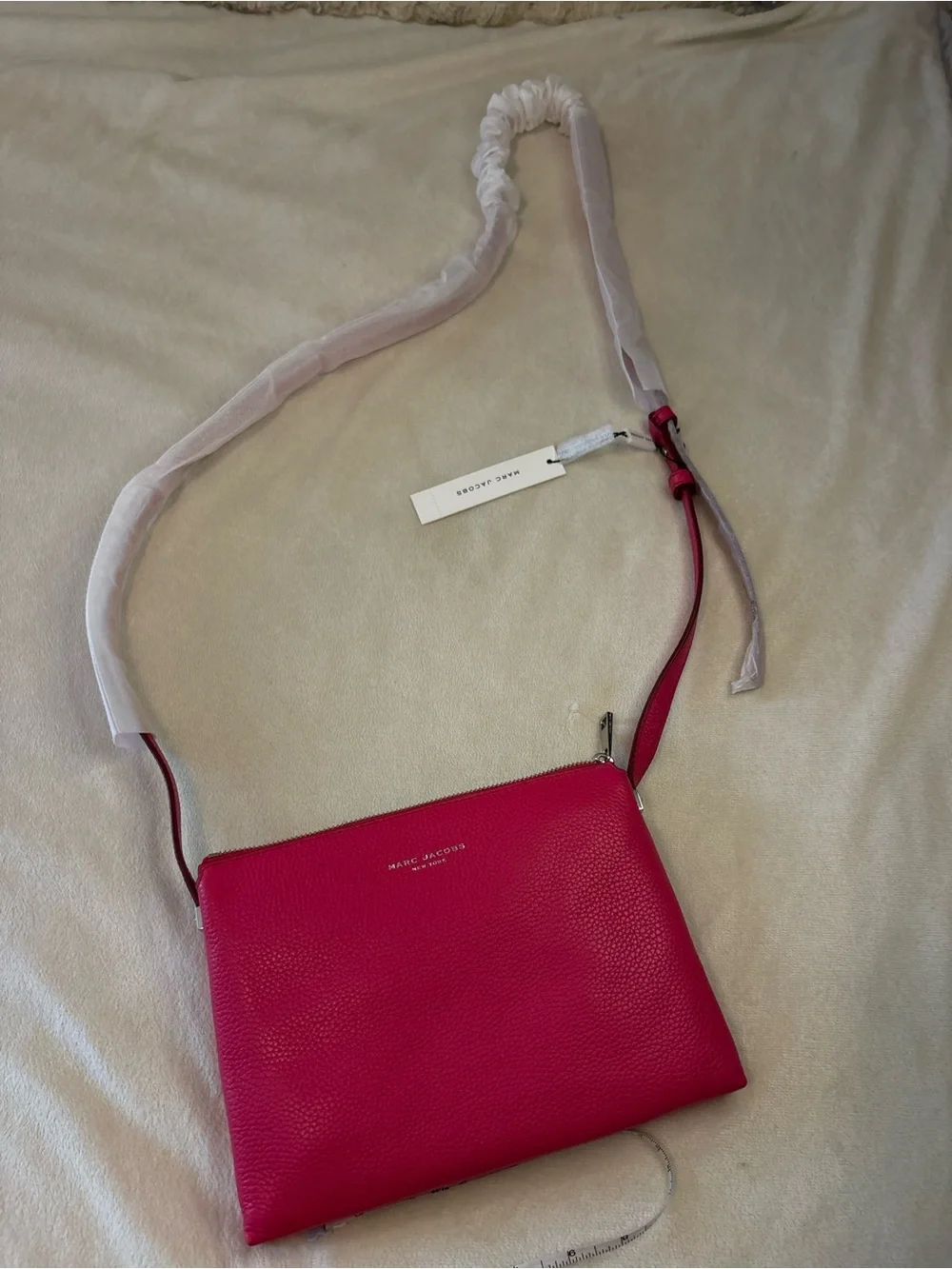 Marc Jacobs Pebbled Leather Crossbody Bag – Carnation (Fuchsia/Pink), NWT